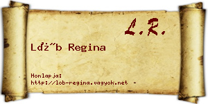 Löb Regina névjegykártya